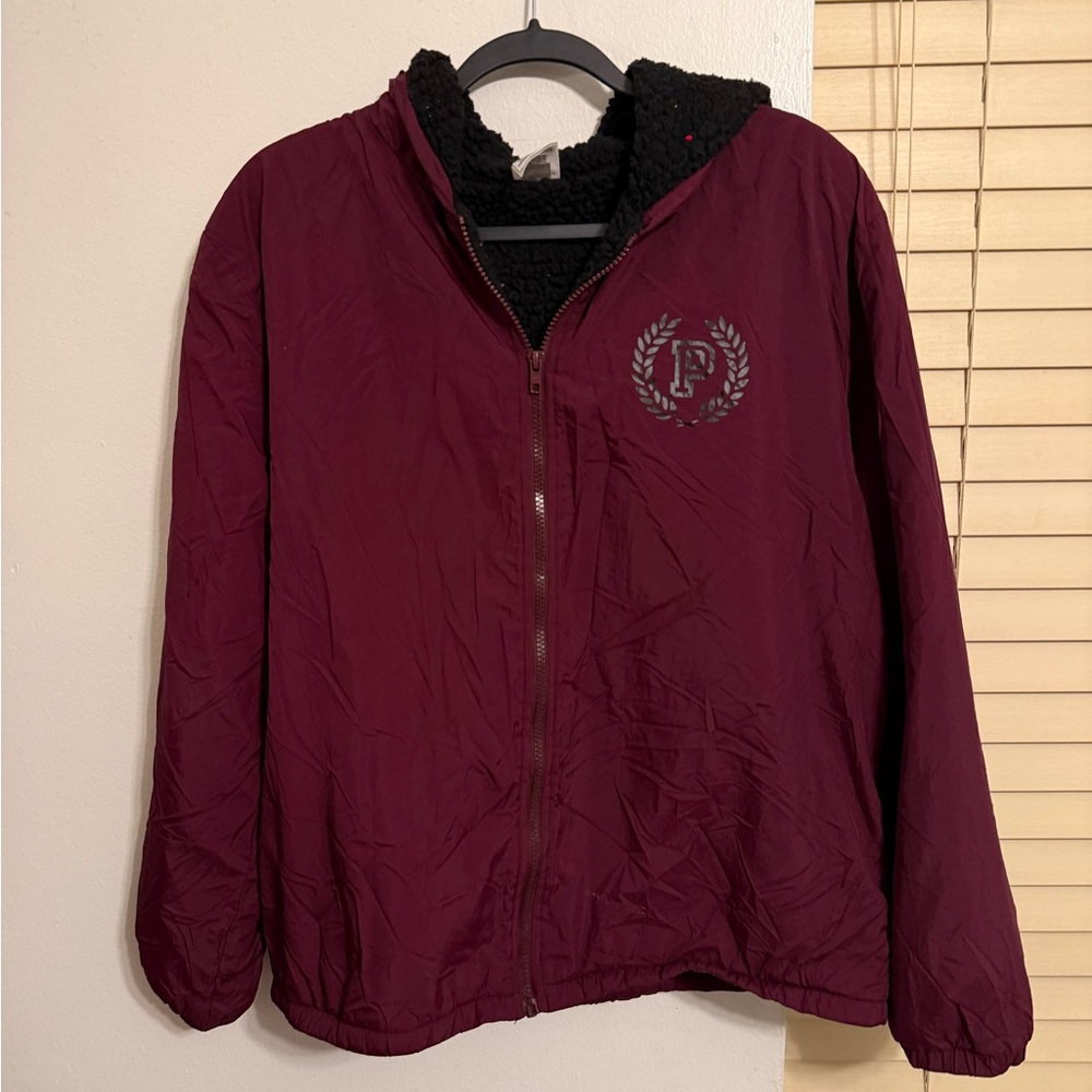 PINK Victoria's Secret Maroon Jacket with Black Lining